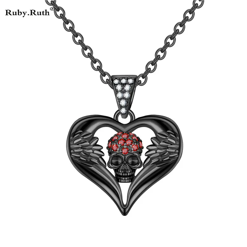 Женское ожерелье с подвеской в виде ангела черепа сердца|Цепочки| |