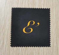 Custom Logo 500 PCS 88cm Micro Suede Black Jewelry Polishing Cloth Printed With Gold Logo OPP Individually Wrapped
