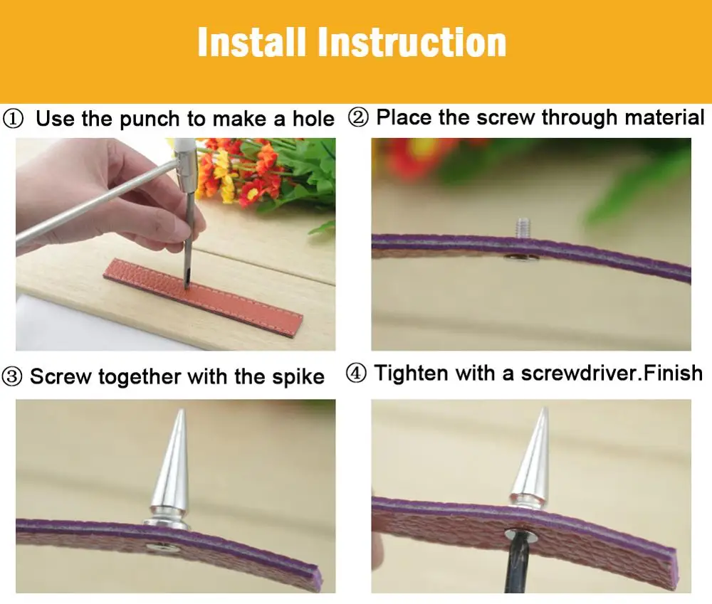 Смешанные Шипы и заклепки для одежды 120 шт. черно-металлические шипы