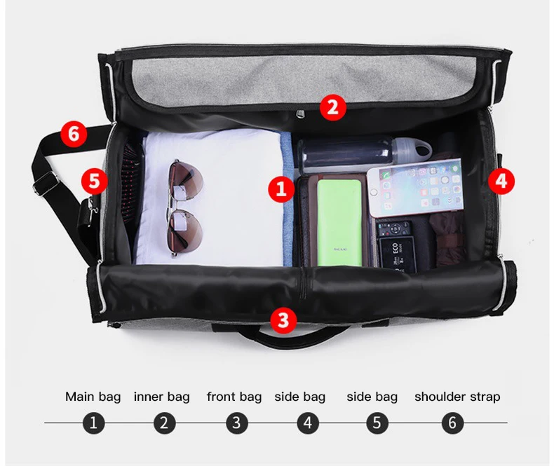 WOBAG Новая Большая емкость спортивная сумка костюм для хранения вещевой мешок портативная спортивная сумка для отдыха Оксфорд Водонепроницаемая Дорожная сумка на плечо
