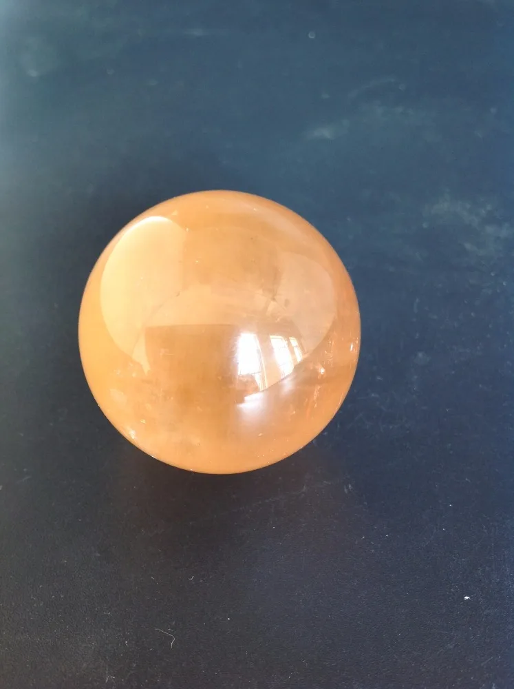 40 мм натуральный оранжевый кальцит СФЕРА ХРУСТАЛЬНЫЙ кварцевый шар чакра