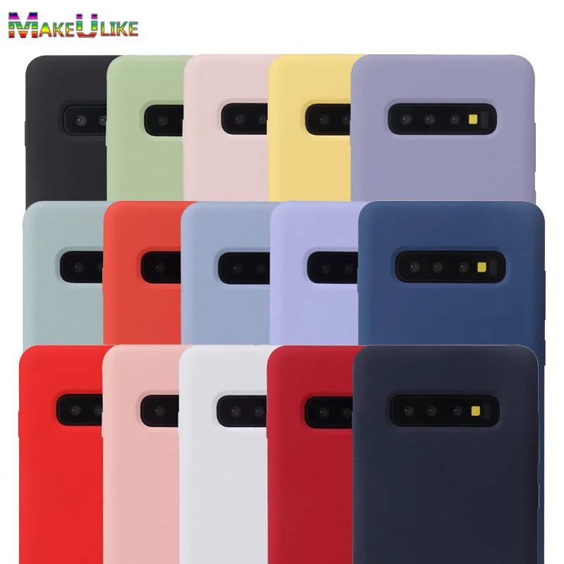 Жидкий силиконовый чехол для Samsung Galaxy S10 Plus S10e задняя крышка 15 цветов мягкий
