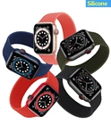 Ремешок силиконовый Solo Loop для Apple watch band 44 мм 40 мм 38 мм 42 мм, эластичный плетеный текстурный браслет для iWatch series 6 5 4 3 se