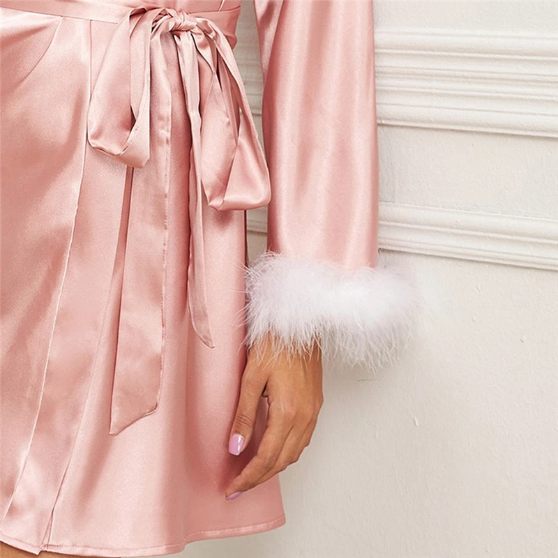 

New Red Wine Chinese Women's Faux Silk Robe Bath Gown Hot Sale Kimono Yukata Bathrobe Solid Color Sleepwear S M L XL