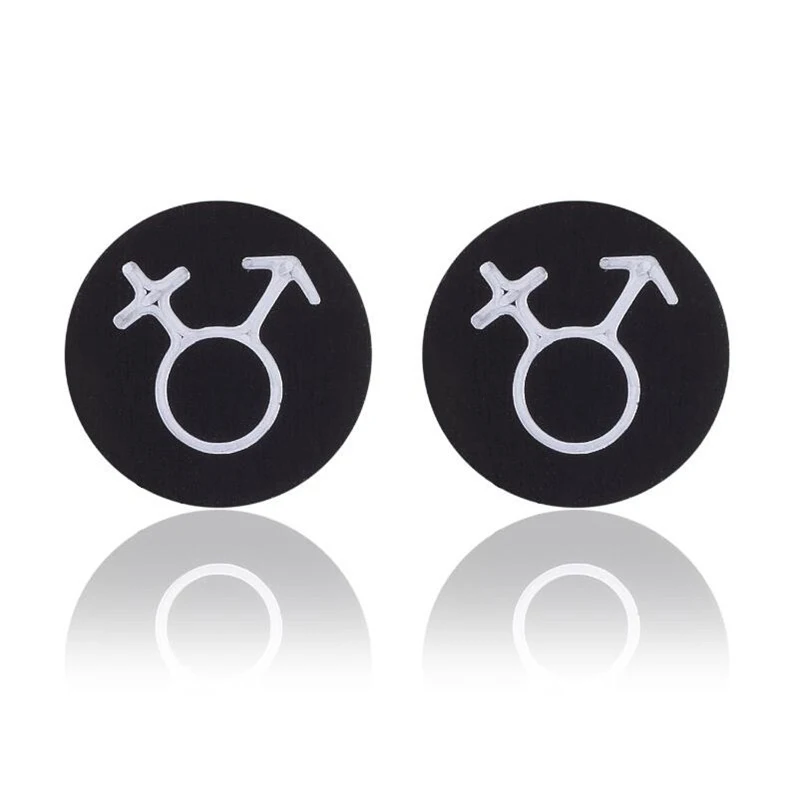 Хип хоп простые геометрические серьги гвоздики для женщин и мужчин черный крест