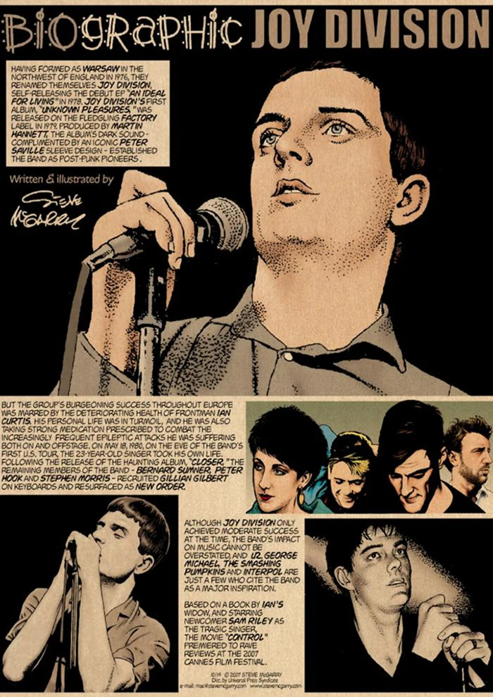 Постер из крафт-бумаги в стиле ретро с отделением Joy Division A3 A4 для гостиной