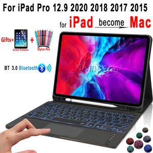 Чехол-накладка для iPad Pro еврейская, испанская, 12,9, 2020, 2018, 2017, 2015, с подсветкой и тачпадом