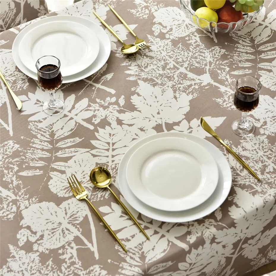 Современный Водонепроницаемая скатерть опавший лист с принтом винтажная