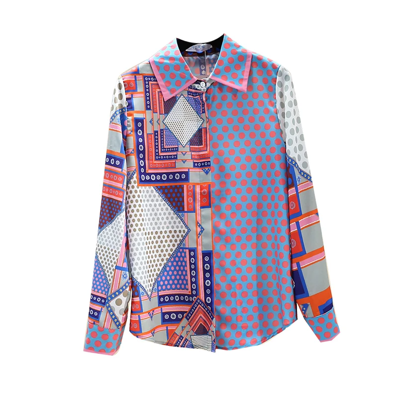 

Women Polka Dot Tops and Blouses 2020 Spring Autumn Long-Sleeve Casual Shirts Retro Loose Buttons Female Party Blusas Mujer