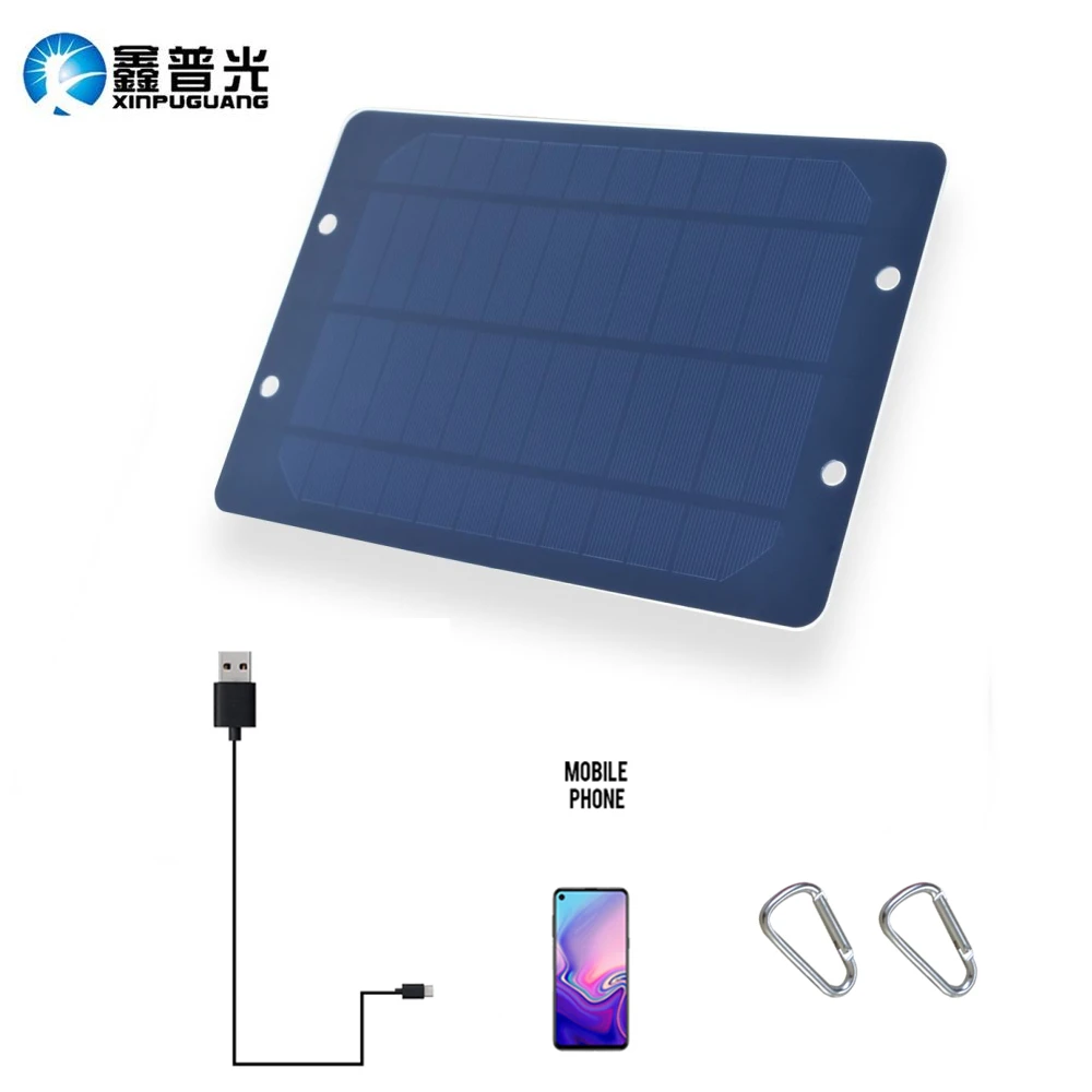 Portable Solar Charger 6V 6W Panel Monocrystalline Cell USB Output 5V 1A 2A for Mobile Phone Power Bank Charge | Электроника