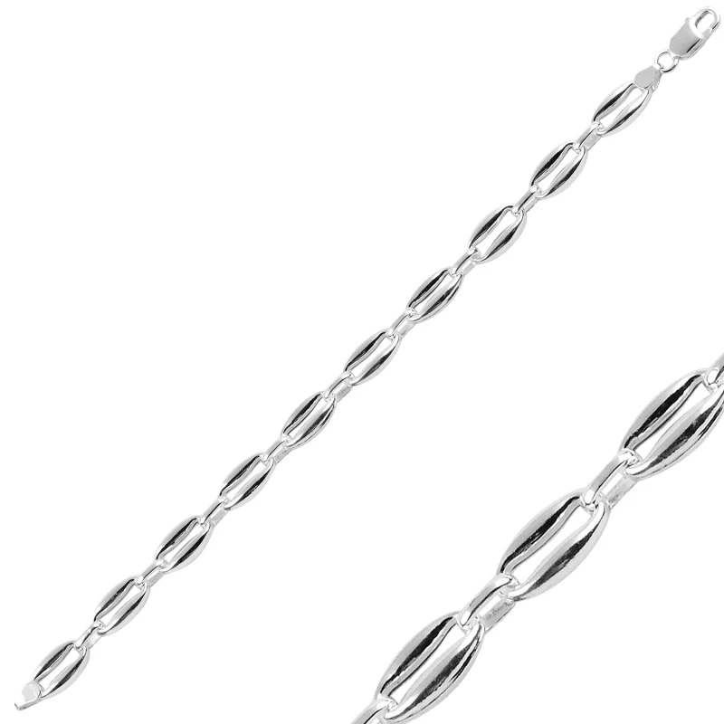 

Silverlina Silver 10mm Oval Hollow Sailor Chain Bracelet