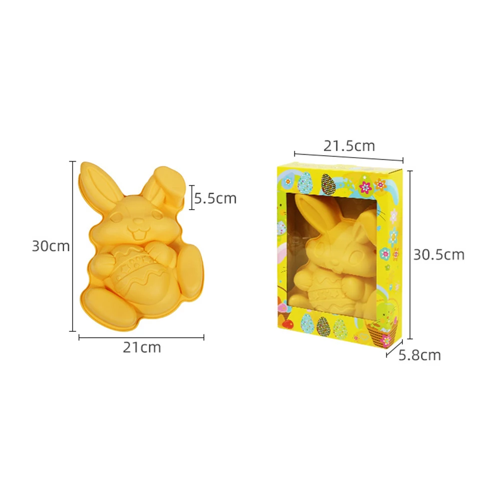 

Kitchen DIY Toy Baking Cake Mold With Easter Bunny Food Grade Egg Silicone Mold Chocolate Mold