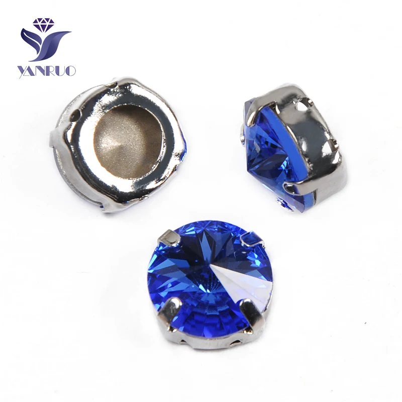 YANRUO 1122 все размеры сапфир Rivoli сшитые камни сделай сам стеклянные стразы
