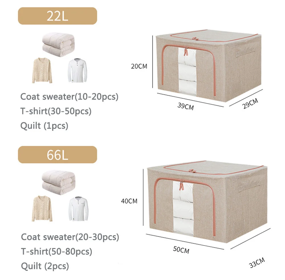 

Oxford Fabric Storage Basket 2 PCS Folding Dirty Clothes Collecting Case With Zipper Underwear Toy Organizer