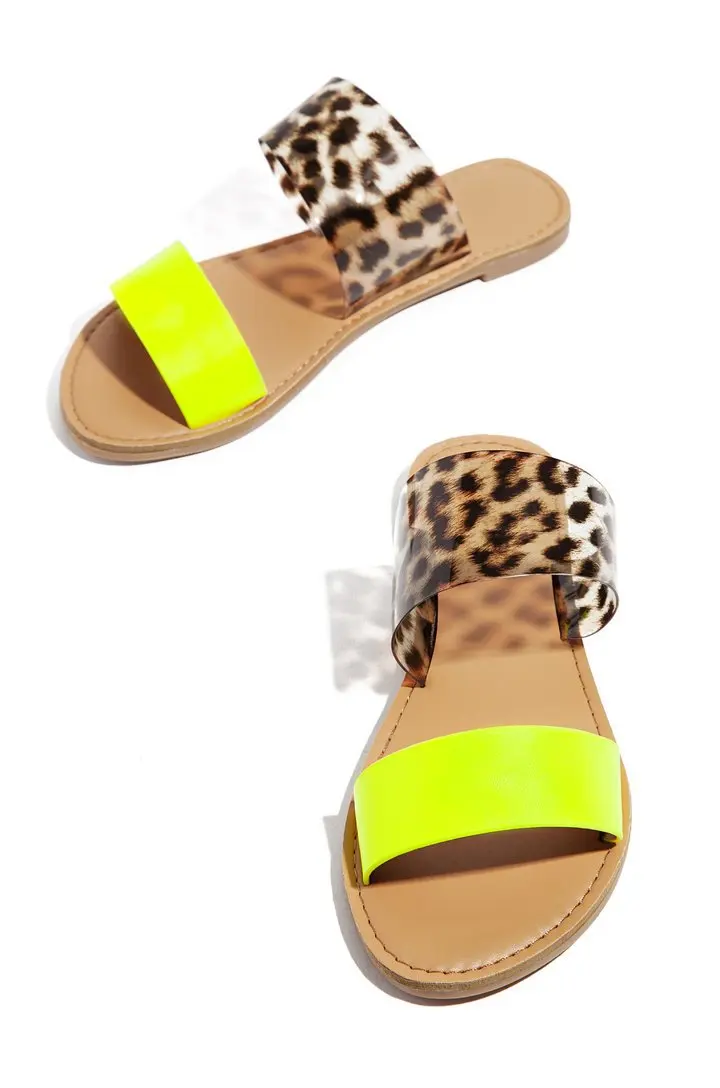 

2020 Summer New Fashion Women PVC Sandals Leopard Print Slip-on Shallow Flat Jelly Shoes Ladies Outdoor Holiday Slipper big size