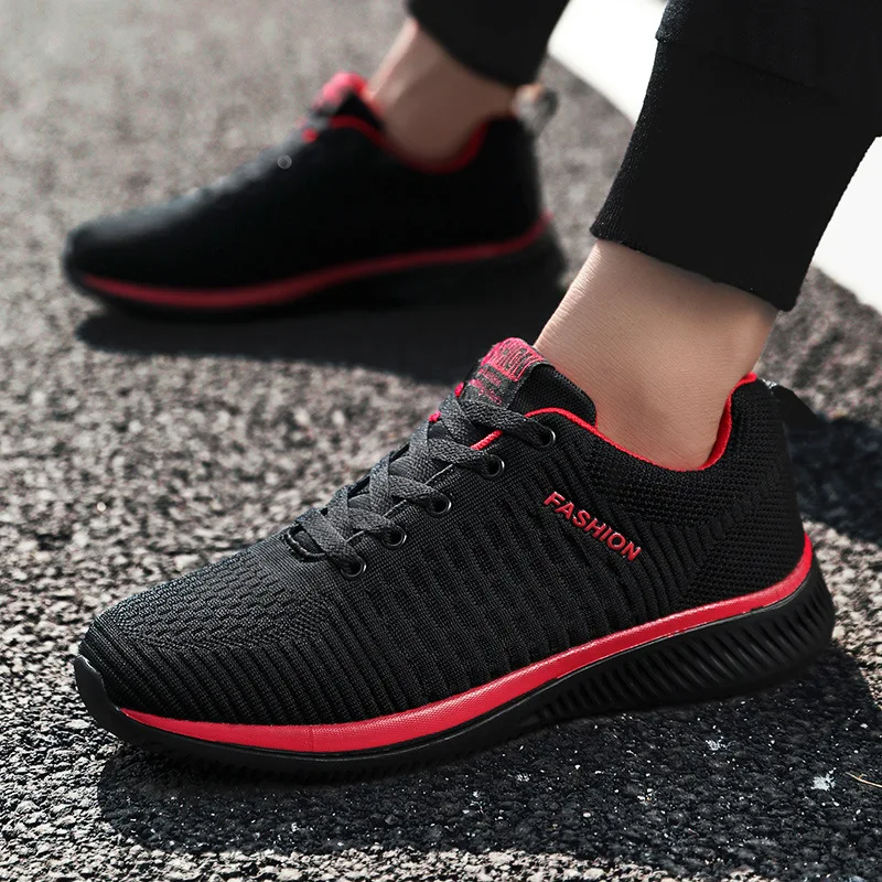 

Comfortable Casual Shoes Men Breathable Walking Shoes Lightweight Sneakers Black Footwear Men Lace Up Running Shoes Men Big Size