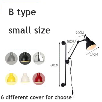 B type small size Современная настенная лампа с длинным кронштейном для гостиной/спальни скандинавский вращающийся светодиодный настенный светильник для помещений арт-деко настенный светильник - Цвет абажура: B type small size