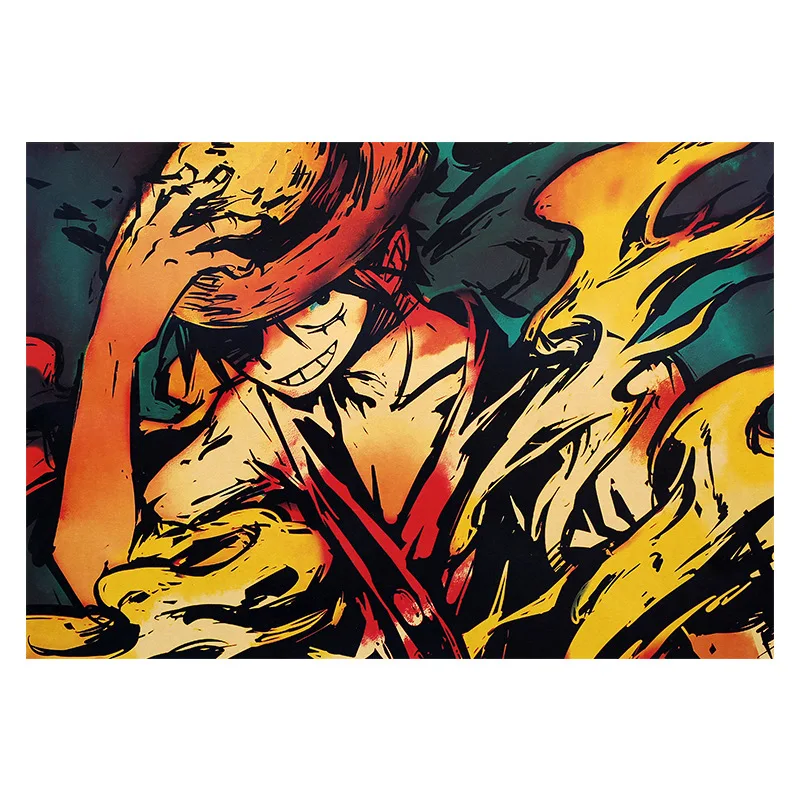 Классический плакат Luffy C из крафт-бумаги цельный Декор для дома настенная