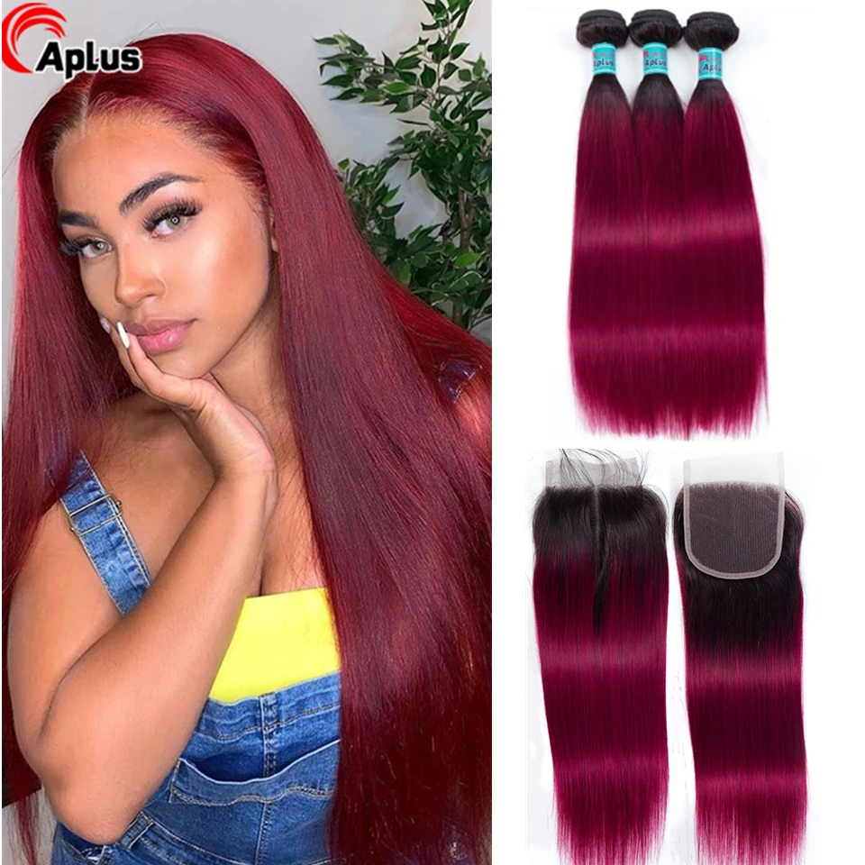 Aplus пучки волос от светлого до темного цвета с закрытием волосами младенца T1b/30