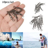 10pcs high strength high quality corrosion resistant portable quick connect bearing safe fishing swivels rolling triple