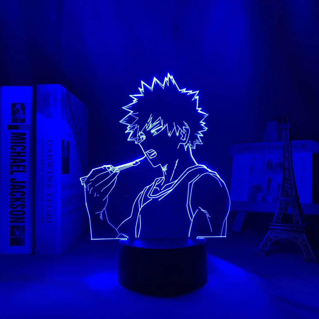 3d Светодиодная Ночная лампа Bakugo My Hero Академия для декора комнаты подарок на день