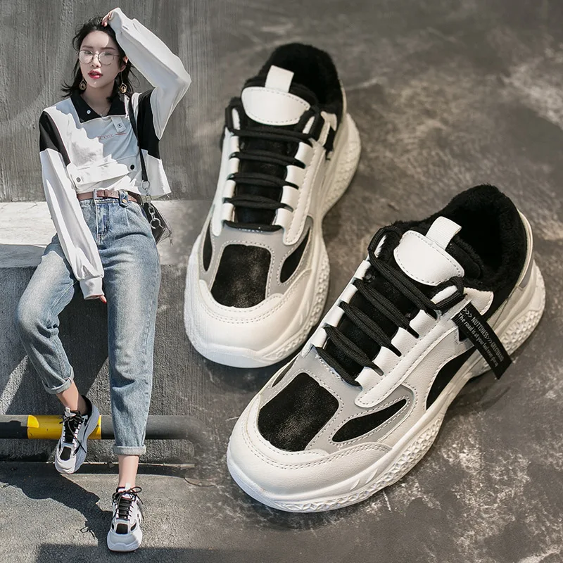 Женская зимняя новая хлопковая обувь соответствие цвета обуви кроссовки на