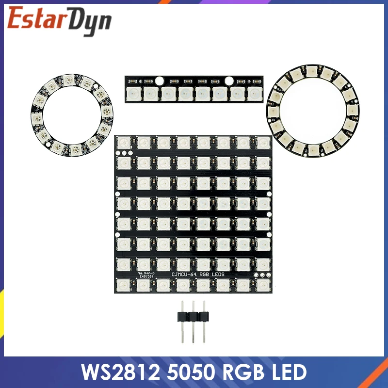 Модуль светодиодной панели WS2812 WS2812B SK6812 5050 RGB 12 бит 16 64