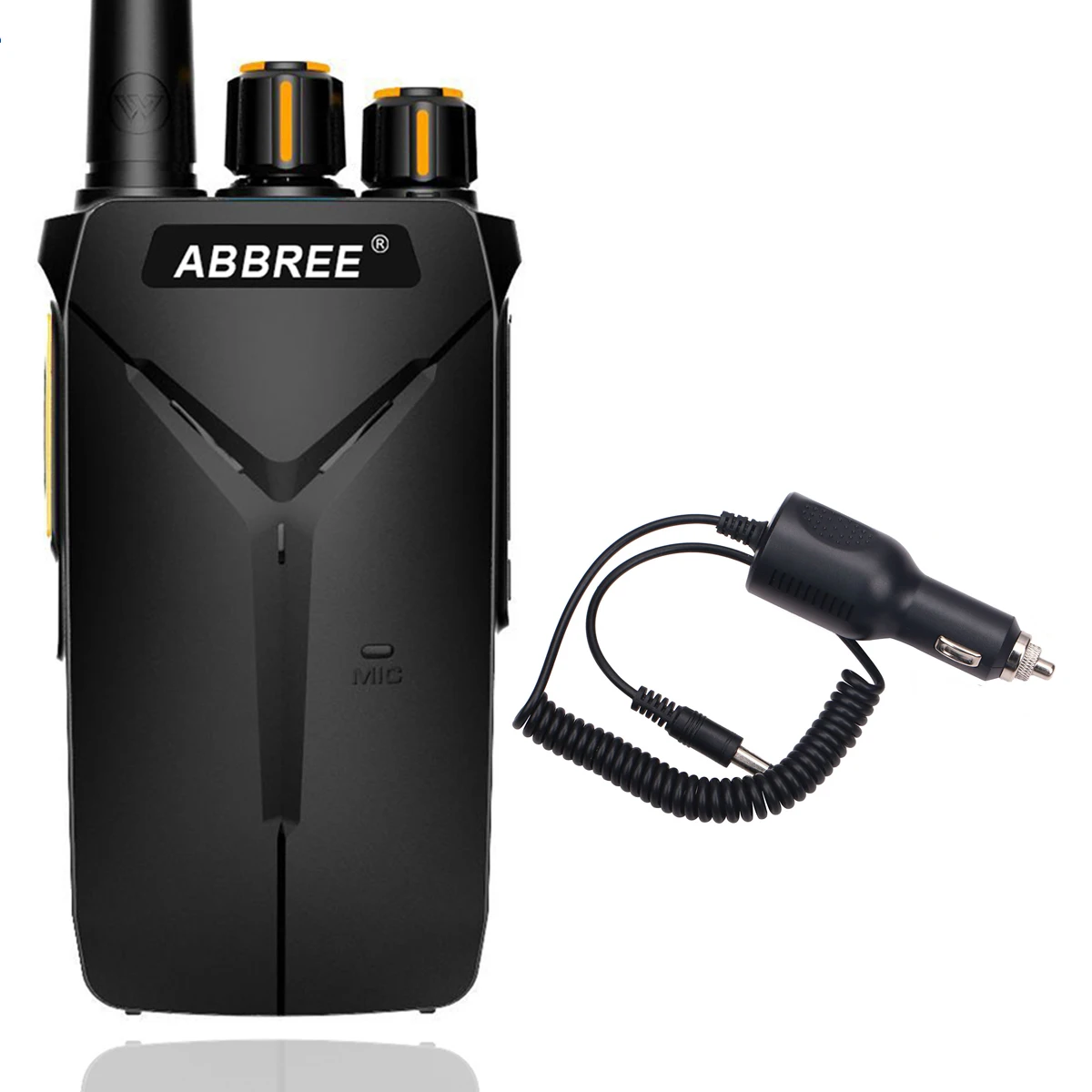 ABBREE AR-F1 10 км Большая дальность мощная рация Портативный CB 5 Вт UHF 400-470 МГц любительский двухполосный радиоприемник - Цвет: add car charger