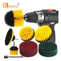 13612pcs electric scrubber brush drill brush kit plastic round cleaning brush for carpet glass 4 car tires nylon brushes