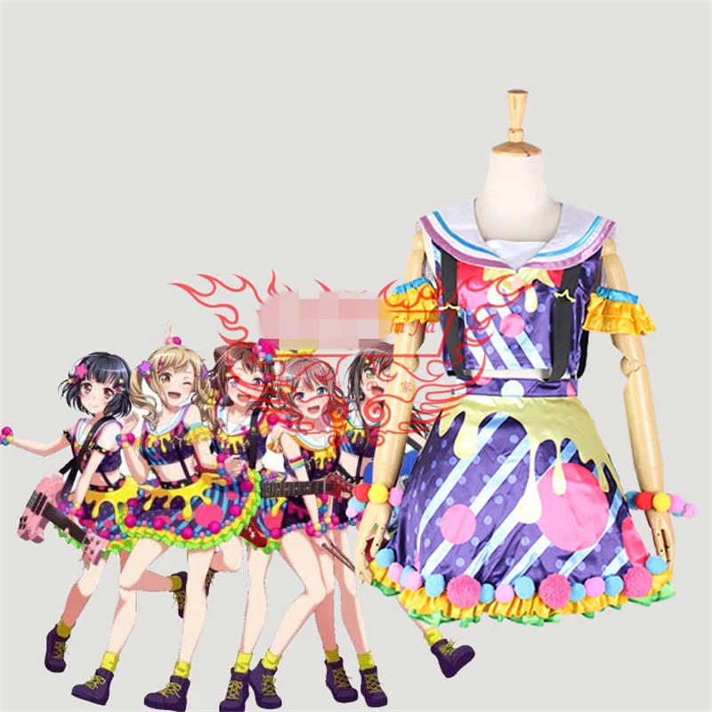 Аниме платья маскарадный костюм BanG Dream Poppin'Party Arisa Ichigaya Lolita Christmas Cos A |