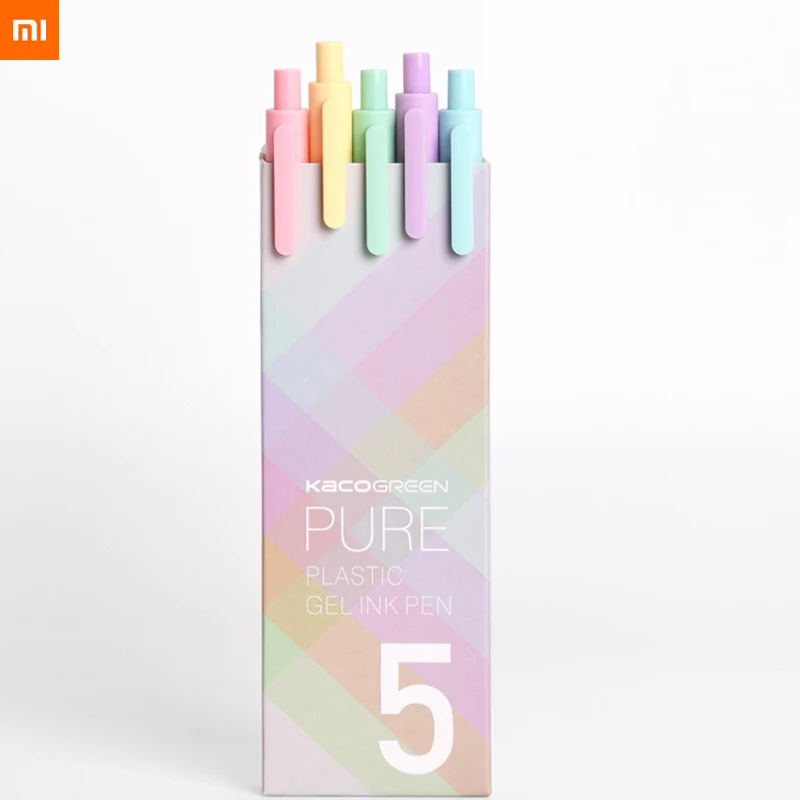 Xiaomi Kaco макароны конфеты цвета 5 шт красочные ручки 0 мм черные чернила Гладкие