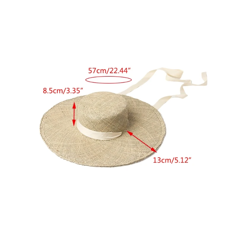 

Women Noble Temperament Straw Sun Cap Sun Hat Grace Lady Ornament Protection from Sunshine Refined Bikini Accessory
