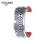 Женский Браслет-манжета из нержавеющей стали, с Шармами