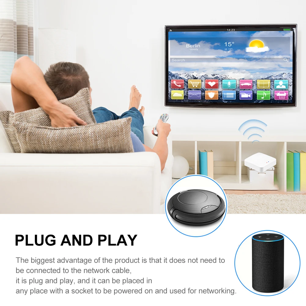 

Smart Home Portable Wireless Gateway Control Center Easy Install USB Durable APP Bridge ABS Mini 2.4G WIFI Hub ZigBee 3.0