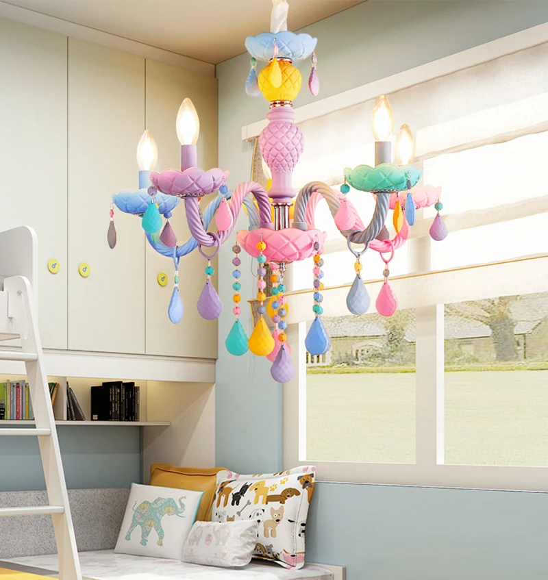 Европейский красочный подвесной светильник в виде макарона радужная свеча