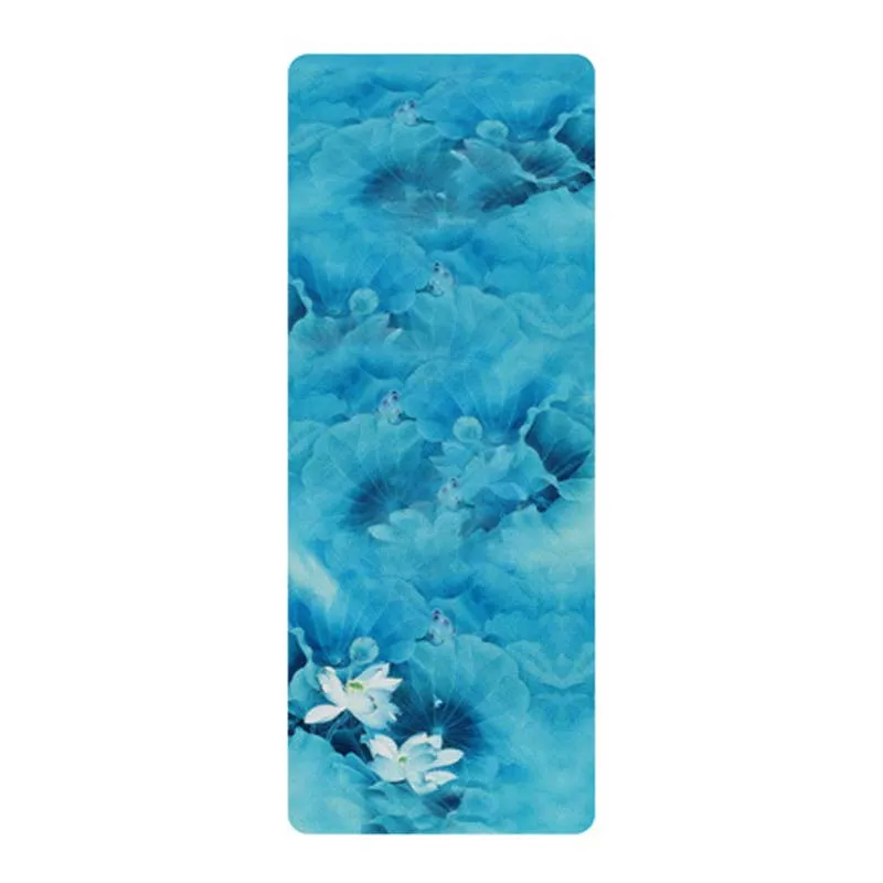 구매 비 슬립 요가 매트 스웨이드 스포츠 비 슬립 컬러 인쇄 슬리밍 운동 매트 체육관 여행 필라테스 휴대용 접는 휘트니스 매트