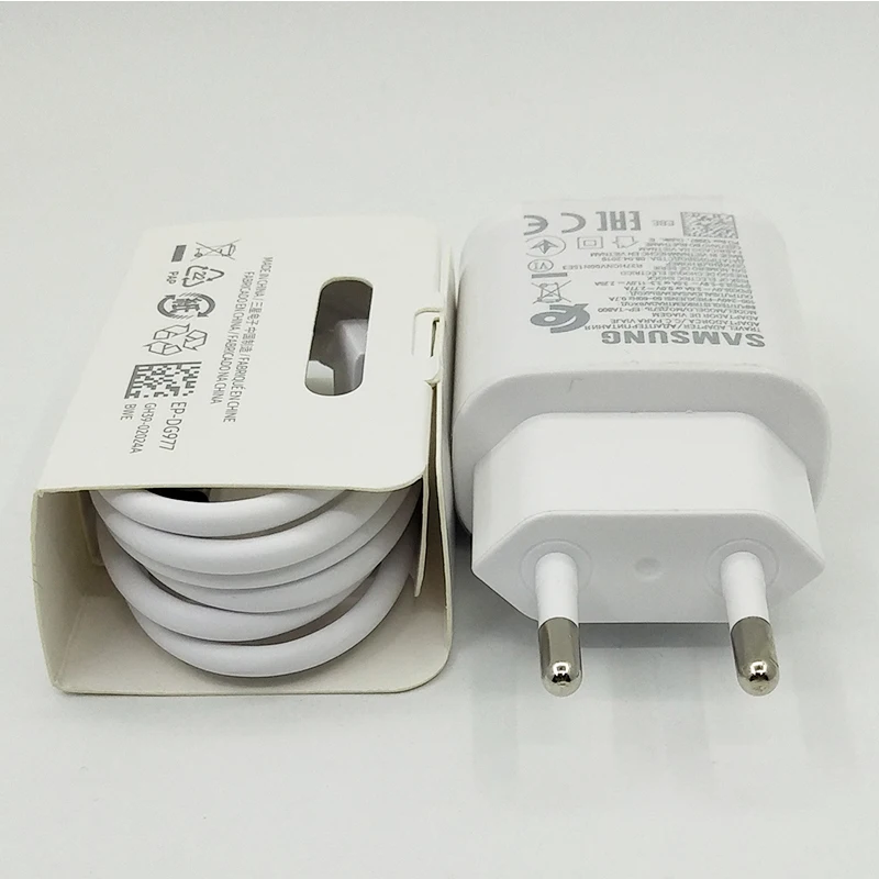 Samsung Note 10 Зарядное устройство 25W EU Super Fast Charging для Galaxy Plus 5G A90 A80 A70 A60 S10 S9 S8.