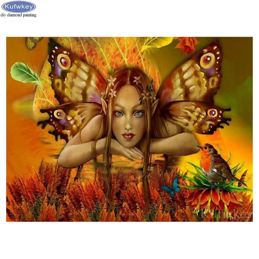 Алмазная вышивка &quotБабочка&quot &quotФея красоты&quot 5D алмазная живопись