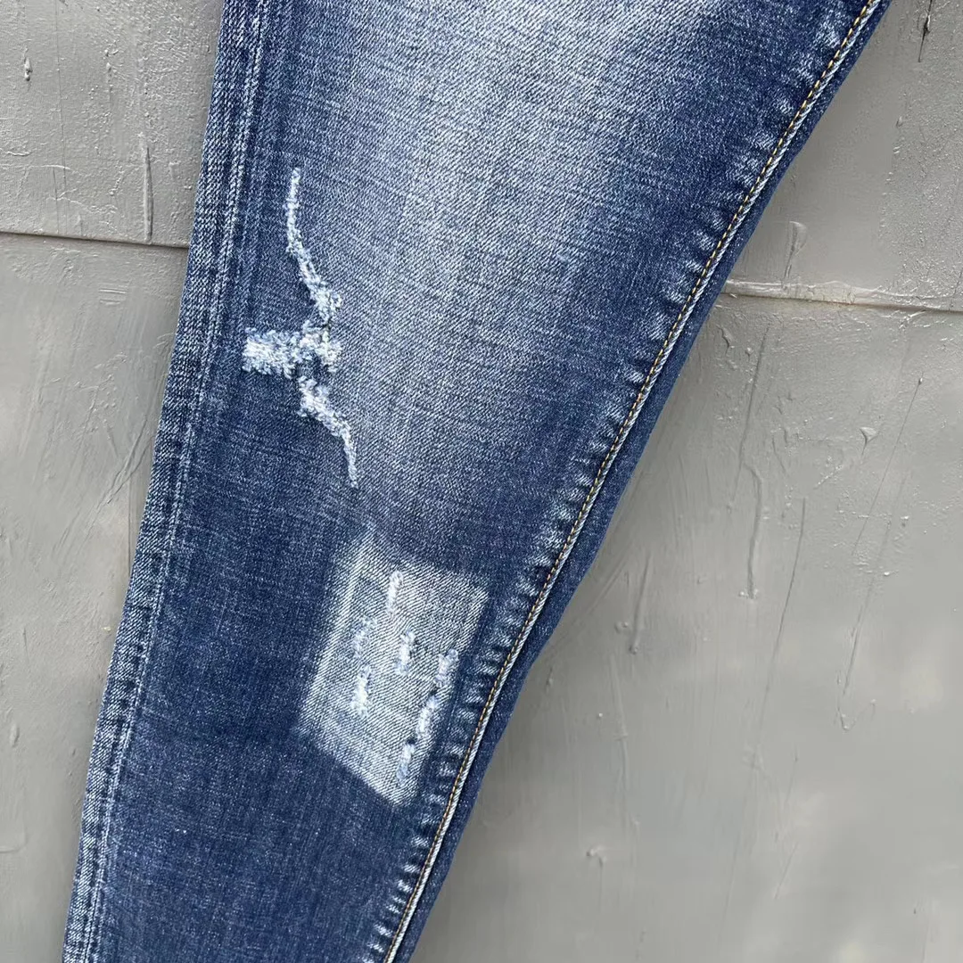 

Jeans Pants Design Cool Top Jeans Men Slim Jeans Denim Trousers Blue Hole Pants Jeans For Men 033