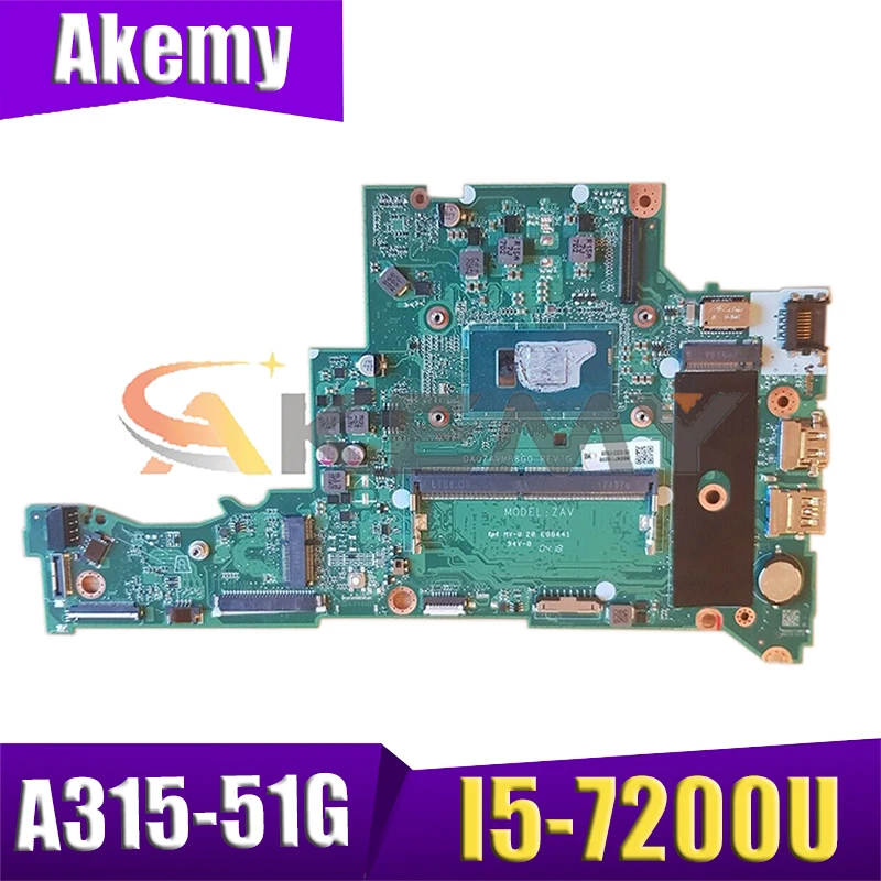 

AKEMY DA0ZAVMB8G0 for Acer Aspire 3 A315-51 A315-51G NBGNP11009 NBGNP110098 Laptop Motherboard SR342 I5-7200U