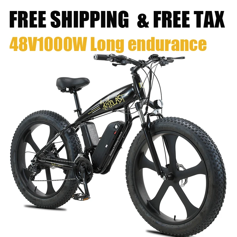 

Electric Bike 1000W Snow Bike Electric Bicycle Electric Mountain Bike 26 inch 4.0 Fat Tire ebike 48V10Ah Lithium Battery