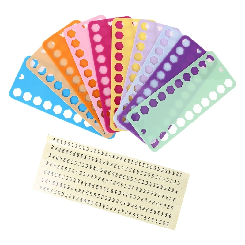

10pcs Plastic Cross Stitch Embroidery Floss Thread Bobbins with Number Stickers for Sewing Tools