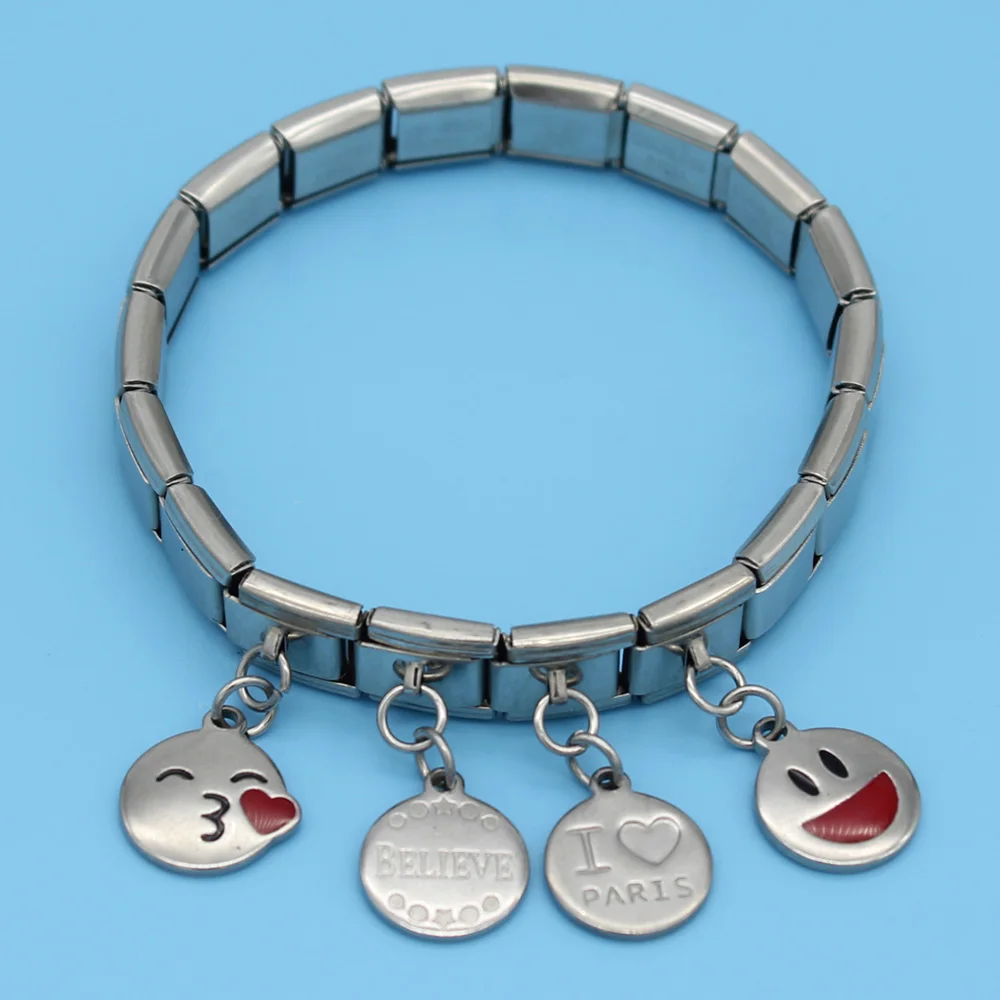 Hapiship 2018 9mm Width Original Daisy Round Smiling Face Love High-end Charm Fit Bracelet Stainless Steel Jewelry Making DJ66 | Украшения