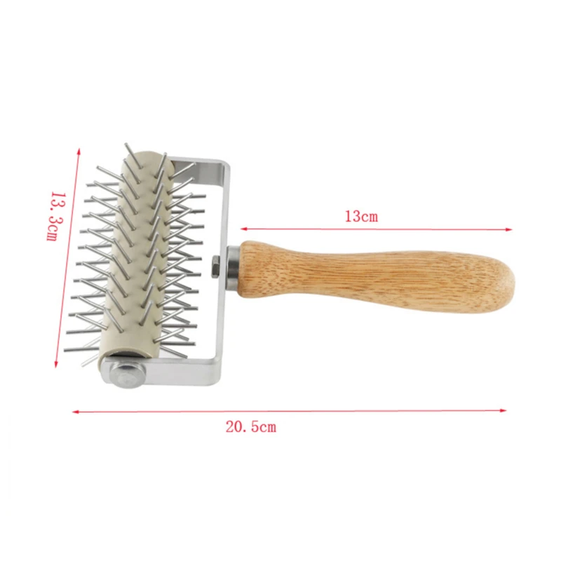 Stainless Steel Wheel Pizza Bread Needle Punchers Roller Pie Pastry Dough Pitter Durable Wooden Handle Bakeware Scissors | Дом и сад