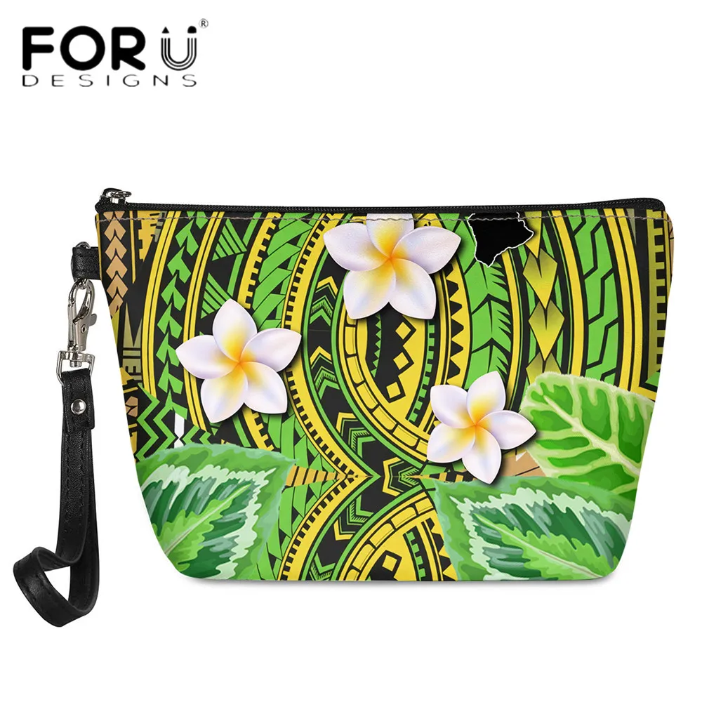 

FORUDESIGNS, новый тренд, дорожный органайзер, косметика для женщин и девушек, полинезийский цветочный узор, Женский винтажный Чехол для макияжа