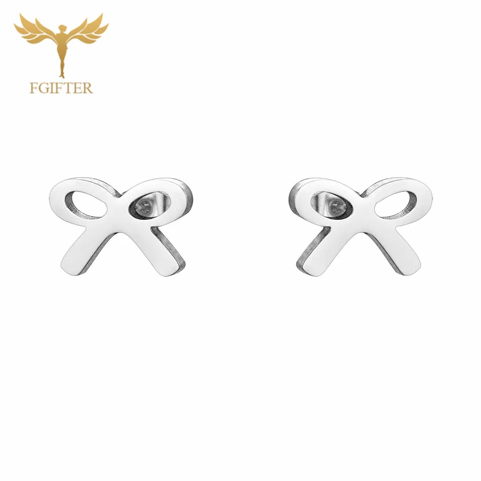 bow earrings 12pairs/lot Wholesale Star Earrings Set Man Woman Girl Stud Earring Gold Stainless Steel Jewelry Fashion Jewellery - Окраска металла: bow earrings