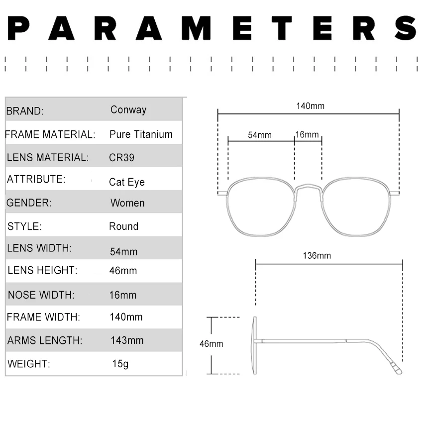 

Coneway Fashion Avaiation Glasses Frame for Women Men Large Clear Lens Glasses Non Prescription Eyeglasses Lightweight Titanium