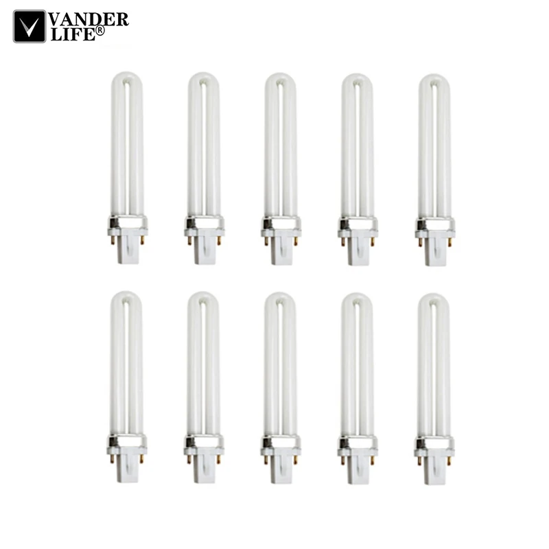 10 шт./партия 9W U Форма гель УФ лампа светильник лампы 2 Pin для лак ногтей сушилка 365nm