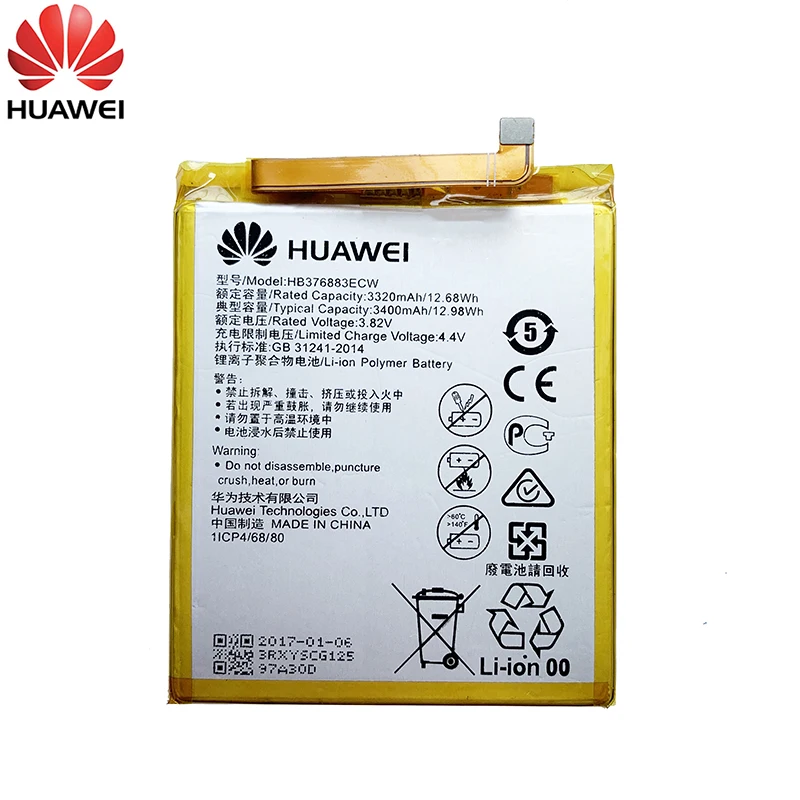 Hua Wei Original Phone Battery HB376883ECW For Huawei Ascend P9 Plus P9Plus VIE-AL10 3400mAh Replacement Batteries | Мобильные