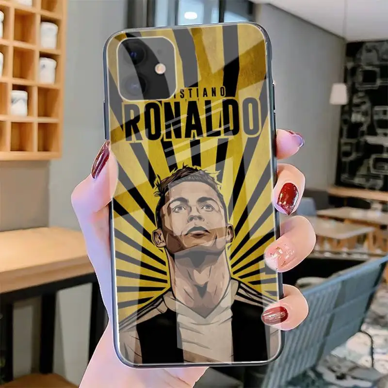 

Super Athlete Ronaldo CR7 Phone Case Tempered Glass For Iphone6plus 6S 7 7plus 8 X XS XSmax XR 11 12 Pro Max 12mini